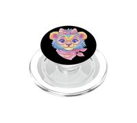 Blue Sheep Portrait Animal Lover Graphic Pink Glasses Floral PopSockets PopGrip for MagSafe