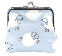 blue sheepskin wallet for women girls kiss lock girls cute blue sheep UNITALLA cute blue sheep UNITALLA CLASSIC, Cute Blue Sheep, UNITALLA, Classic