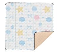 Blue Shell Large Non-Slip Baby Care Play mat for Floor Washable foldablummy Time Mat for Baby Kids Toddlers Infants, 50'' x 50''de actividades para