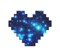 Blue Shining Stars Building Brick Block Puzzle Heart Shaped, Personalized Picture Puzzles Photo Jigsaw Puzzles for Adults 3D Micro Building Blocks for Home Decor Bricks Set