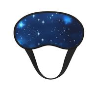 Blue Shining Stars Pattern Print Black Out Eye Mask for Sleeping Airplane, Sleep Mask Polyester for Home and Travel