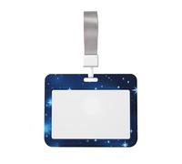 Blue Shining Stars Pattern Print Card Badge Holder Everyday Lightweight Waterproof Transparent Office Conference
