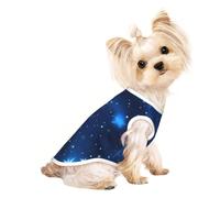 Blue Shining Stars Pattern Print Dog Shirt Clothes Pet Shirt | Dog T-Shirts Vest Breathable Cat Outfits Puppy Clothes Sleeveles Tank Top For Dogs Cats