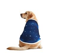 Blue Shining Stars Pattern Print Dog Shirts for Pet, Soft Breathable Vest Lightweight Stretchy Pet T-Shirt for Medium Dog
