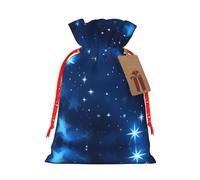 Blue Shining Stars Pattern Print Drawstring Gift Bags,For Holiday Season,Birthdays,Anniversaries And Any Special Occasion