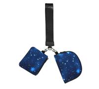 Blue Shining Stars Pattern Print Portable Wrist Strap Bag Unisex Outdoor Sports Lightweight Pouch Travel Gift