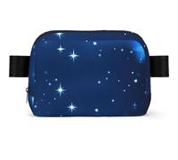 Blue Shining Stars Pattern Print Square Waist Bag Unisex Fashion Waterproof Pack Travel Running Casual Gift