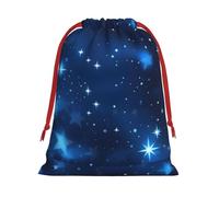 Blue Shining Stars pattern print Super soft velvet Christmas bag, fit for Halloween promotion and daily storage