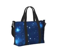 Blue Shining Stars Pattern Print Travel Hand Bag for Women Men Lightweight Foldable Business Weekend Trip Camping