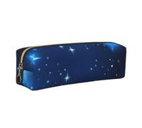 Blue Shining Stars Pattern Print Unisex Pencil Case Pouch Daily Office Travel Stylish Stationery Organizer