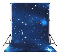 Blue Shining Stars Patternprint Photography Backdrop Photo Cloth For Outdoor Event Studio Wedding Party Photoshoots