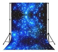 Blue Shining Stars Print Backdrop For Photoshoot, Photo Backdrop Background Curtain For Photography Portraits(No Stand)