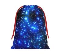 Blue Shining Stars Print Drawstring Present Bag Wrapping Reusable Bag Present Wrap Bags for Christmas