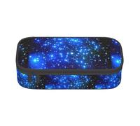 Blue Shining Stars Print Multifunctional Pencil Case Stationery Storage Bag Supplies Cosmetic Items Adults