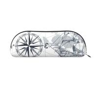 Blue Shining Stars Print Receive Bag Makeup Bag Cosmetic Bags Travel Storage Bag Toiletry Receive Bags Pencil Case Pencil Bag, Boat Map, One Size