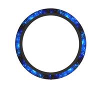 Blue Shining Stars Print Universal Anti-Slip Steering Wheel Cover, Breathable Neoprene Protector For Car & Suv