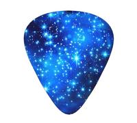 Blue Shining Stars Printed Custom 12 Pieces Guitar Pick In A Box,The Pick Makes Sound Clear, Ukulele, Electric Bass (0.46 0.71 0.96mm)
