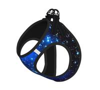 Blue Shining Stars Printing Dog Summer Harness With Leash Set,Adjustable And Reflective Step-In Puppy Pet Vest Harnesses