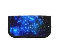 Blue Shining Stars Small Pencil Bag Simple Pencil Pouch Aesthetic Pencil Case Pencil Storage Bag Pen Holder Office
