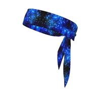 Blue Shining Stars Unisex Sports Head Tie - Double-Sided, Moisture-Wicking Workout Headband, Adjustable Knotted Band for Running, Yoga & Gym