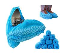 Blue Shoe Guys Premium Disposable Boot & Shoe Covers Booties | 100 Pack | Durable, Non-Slip, Non-Toxic, Water Resistant, Recyclable Protectors for Indoor & Outdoor | Large Size Fits Most Shoes