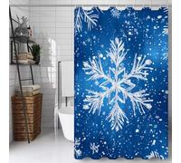 Blue Shower Curtain, Bathroom Curtain with 12 Hooks | Waterproof Polyester Fabric | Rustproof Eyelets | Weighted Hem | Machine Washable | Quick Dry | Bathroom Accessories Decor | 100x140cm Snow Y#299