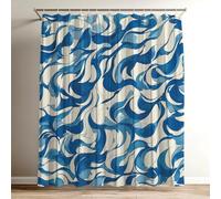 Blue Shower Curtain Extra Long Shower Curtain 180 x 240 cm / 70 x 94 inch, Soft Polyster Fabric, Quick Dry, 3D HD Printed Includes 12 Plastic Hooks, Durable Bathroom Curtains, Marble Pattern Wy-166