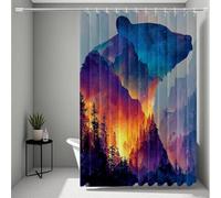 Blue Shower Curtain, Shower Curtains Bear Bathroom Curtains with 12 Hooks, HD Printing Waterproof Bath Curtain Quick-Drying Washable for Wet Room, Bathroom Decor, Shower Stall 180 * 240cm -ly2507263