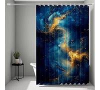 Blue Shower Curtain, Shower Curtains Ocean Bathroom Curtains with 12 Hooks, HD Printing Waterproof Bath Curtain Quick-Drying Washable for Wet Room, Bathroom Decor, Shower Stall 90 x 200 cm -ly25072IL