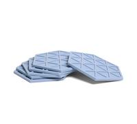 Blue Silicone Drinks Coasters set of 6 by Stone & Thyme - a UK Brand. Scandinavian Style Hexagon Coasters, Non Slip, Heatproof, Easy to Clean, for Indoor and Outdoor use (Blue, Coaster)