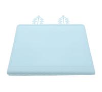 Blue Silicone Placemat with Edge Bumper and Suction Base | One-piece Silicone Design, Fine Texture, Easy Cleaning, for Home Use and Early Learning Facilities
