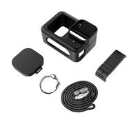 Blue Silicone Sleeve Rubber Protective Case for Hero 12 Hero 11 Hero 10 Hero 9 Black,Battery Side Cover&Screen Protectors&Lens Caps&Lanyard for Hero 12/11/10/9 (Black(13)+Side Cover)