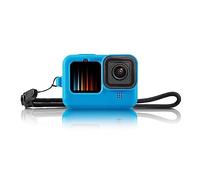 Blue Silicone Sleeve Rubber Protective Case for Hero 12 Hero 11 Hero 10 Hero 9 Black,Battery Side Cover&Screen Protectors&Lens Caps&Lanyard for Hero 12/11/10/9 Black Accessories Kit (Blue(12/11/10/9))