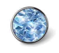 Blue Silver Sparkling Diamond Round Enamel Lapel Pin Backpack Brooches Badge Jewelry Aesthetic Jackets Hats Decor Art