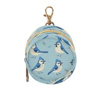 Blue Simple Spring Birds Baby Boy Pacifier Case Holder with Zipper and Clip Wristlet Wallet, Small Item Storage pouching estuche para chupos