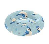 Blue Simple Spring Birds Pet Dog Beds Anxiety Relief Kitten Beds for Medium Size Pets Supplies S