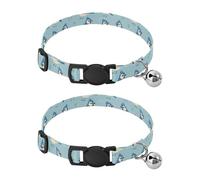 Blue Simple Spring Birds Small Dog Collar Release Buckle Dog Collars For Females 2 Packs