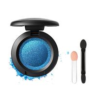 Blue Single Color Glitter Eyeshadow with Brush, Shimmering Pressed Powder, Highly Pigmented Sparkly Blue Eyeshadow for Girls Women, Waterproof and Long-Lasting, for Party, Stage Looks