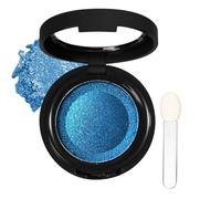 Blue Single Eyeshadow, Pressed Powder Eyeshadows, Shimmering Highly Pigmented Metallic Eye shadow Long-lasting Waterproof Eye Shadows With Mirror and Brush, Eye Make up for Party