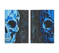 Blue Skeleton Pattern Passport Holder Passport Wallet PU Leather Passports Protective Cover Slim Travel Accessories