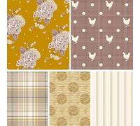 Blue Skies & Nutmeg by Stuart Hillard - Fat Quarter Bundle in Mustard