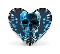 Blue Skull And Bones Brooch Elegant And Graceful Heart Lapel Pin Love Printed Cute Badge Unisex Fashion Broochs for Bag Jacket Clothes Accessories Love form Style