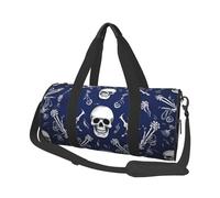 Blue skull and bones Travel Duffle Bag for Women, Weekender Carry On Tote Bags Foldable Personal Item Travel Bag with Adjustable Strap, Sport Gym Bag for Men,Carry On Overnight Bag