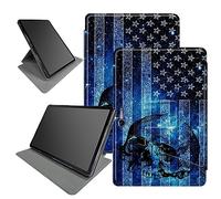 Blue Skull Flag Case Design for Microsoft Surface Pro 7 Plus/Pro7/Pro 6/Pro 5/Pro 2017/Pro 4/Pro LTE 12.3" Tablet, 360 Degree Rotating Multiple Viewing Angles Case with Auto Sleep/Wake