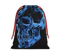 Blue Skull Ultra Soft Velvet Gift Bag, Stylish Design, Preferred For Holidays