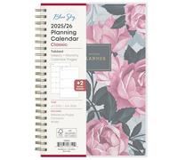 Blue Sky 2025-2026 Weekly and Monthly Academic Year Planner Calendar, July 2025 - June 2026, 5" x 8", Flexible Cover, Wirebound, Laminated Tabs, Roosevelt Pink