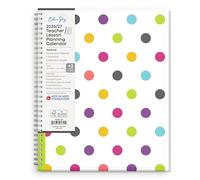 Blue Sky 2026-2027 Weekly and Monthly Academic Year Teacher Lesson Planner Calendar, July 2026 - June 2027, 8.5" x 11", Clear Pocket Cover, Wirebound, Laminated Tabs, Storage Pocket, Dots