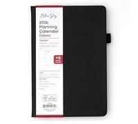Blue Sky 2026 Weekly and Monthly Planner Calendar, January 2026 - December 2026, 5" x 8", Faux Leather Hard Cover, Bookbound, Tabs, Pen Loop, Black