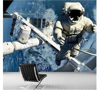 Blue Sky Abstract Astronaut Blue Planet Sky 3D Wallpaper Textured Silk Easy Install Living Room Sofa Bedroom Dining Room Home Decoration Wall-300cm×210cm