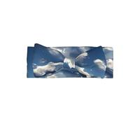 Blue sky and white clouds All-over printed baby bow headband matches any outfit for babies, toddlers and kids